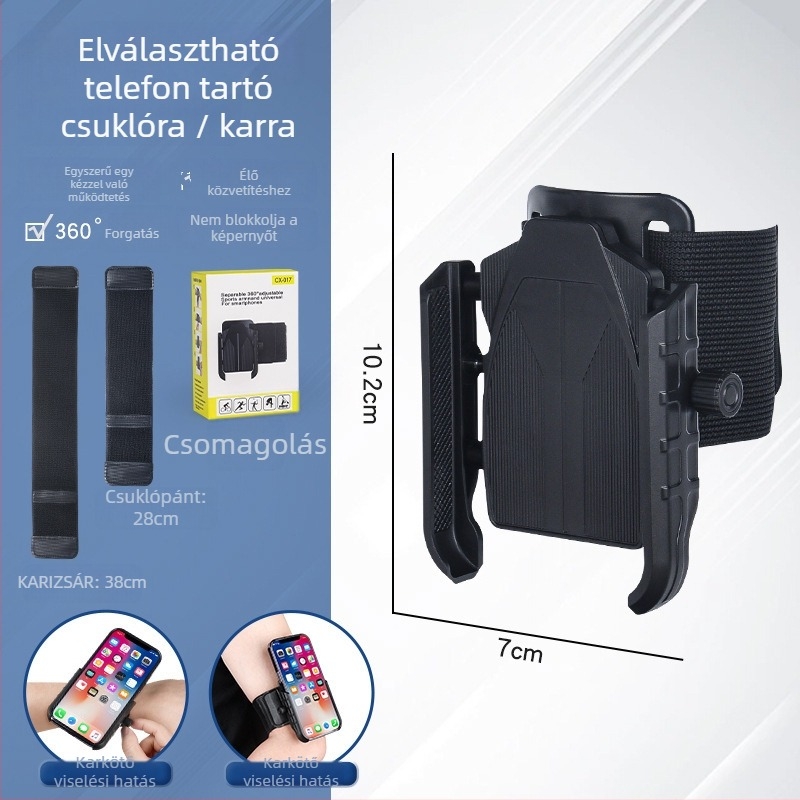 Csuklón viselhető telefon-tartó sporthoz — karra akasztott telefontáska, ABS anyag, uniszex, új nemzeti trend stílus, bélés webbing