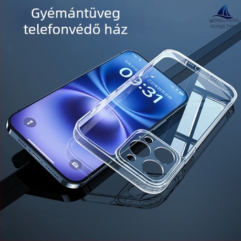 Átlátszó ultra vékony edzett üvegből készült puha élű telefontok iPhone 17 Pro Maxhoz