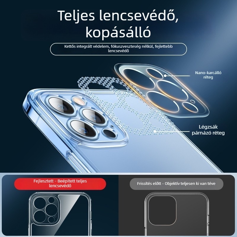 Átlátszó ultra vékony edzett üvegből készült puha élű telefontok iPhone 17 Pro Maxhoz