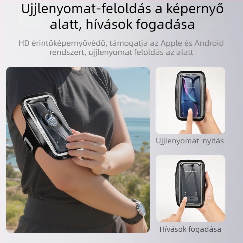 Uniszex karpántos telefontáska futáshoz és szabadtéri kerékpározáshoz