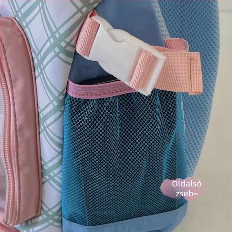 Japán stílusú mellkas táska levehető babatáskával, vintage color-block kockás mintázat, textil anyag, uniszex, terheléscsökkentő