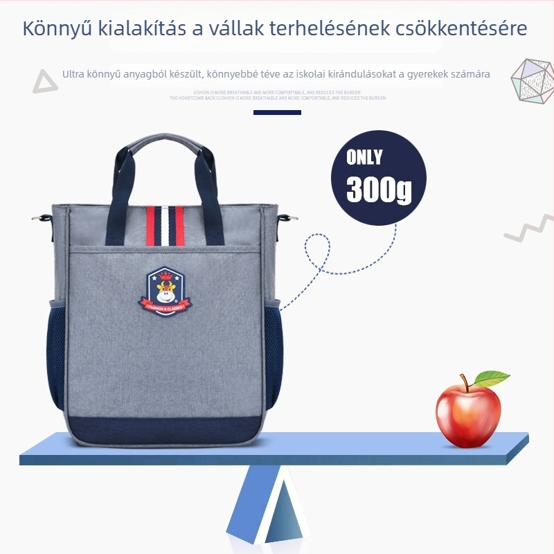 Uniszex keresztpántos iskolatáska – vízálló vászonból, ultra könnyű, bővíthető, általános iskolások számára