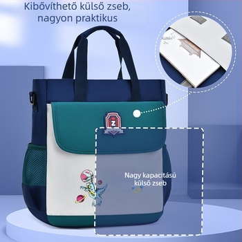 Magánórákhoz használható tanszertáska általános iskolásoknak – Oxford anyag, anime minta, nylon bélés, kopásálló, 3–4. osztályosoknak
