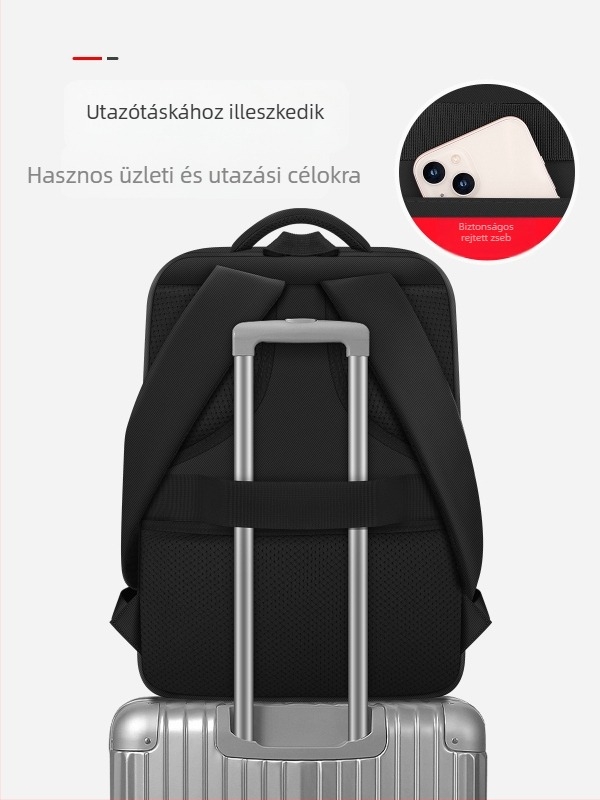 Férfi üzleti laptop hátizsák, Oxford anyag, vízálló, poliészter bélés, városi minimalist stílus, 2024 ősz