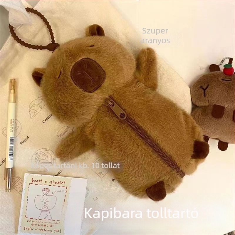 Kapibara plüss tolltartó, velúr anyag, univerzális használat, divatos stílus
