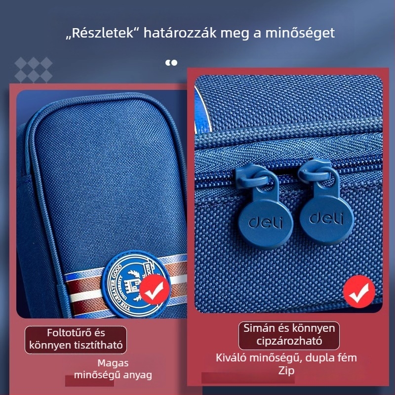  Tolltartó és írószerek doboz Oxford vászonból, nagy kapacitású, kollégiumi stílusú, általános iskolások számára