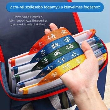 Lizhi Nylonhálós Dokumentumtáska diákoknak, cipzárral, karikatúra-stílusú dizájn