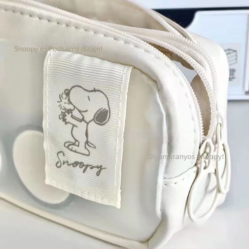 Tolltartó Snoopy motívummal, koreai stílusú, kétszintes kialakítás, nagy kapacitás, vászon anyag