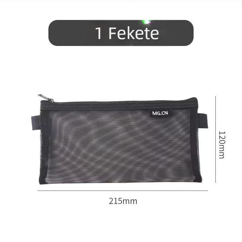 Átlátszó hálós tolltartó, nagy kapacitású, nylonból, irodai kellékek