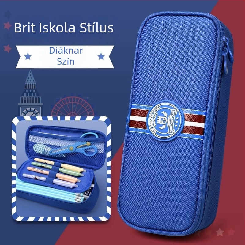 Deli tolltartó - nagy kapacitású, vastagított, Oxford anyagú, főiskolai stílus