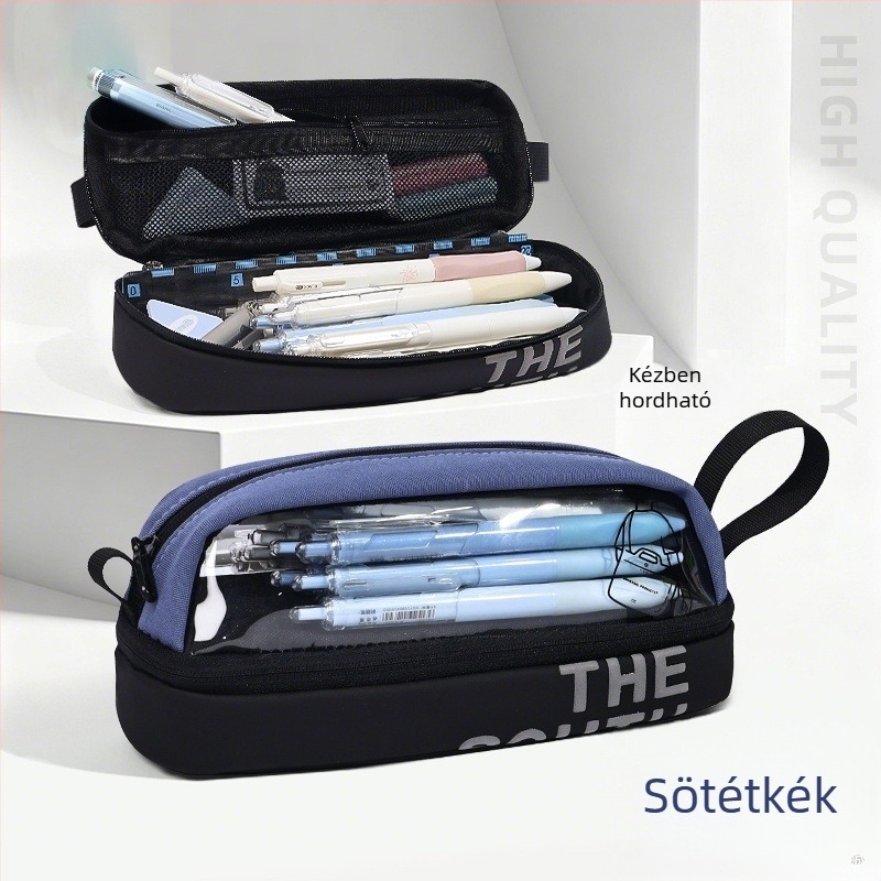 Átlátszó tolltartó űrkapszula dizájnnal, univerzális diákok számára, anyag: vászon+PP, márka: Bdm, stílus: koreai verzió, csomagolás: Opp zacskó