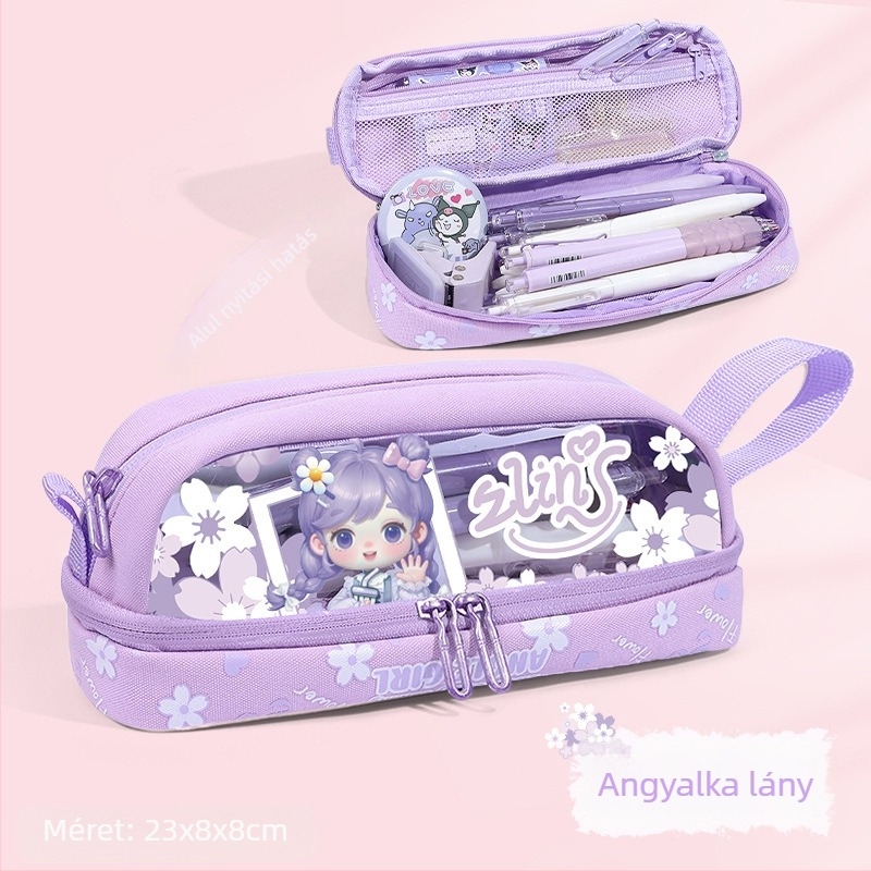 Átlátszó tolltartó űrkapszula dizájnnal, univerzális diákok számára, anyag: vászon+PP, márka: Bdm, stílus: koreai verzió, csomagolás: Opp zacskó