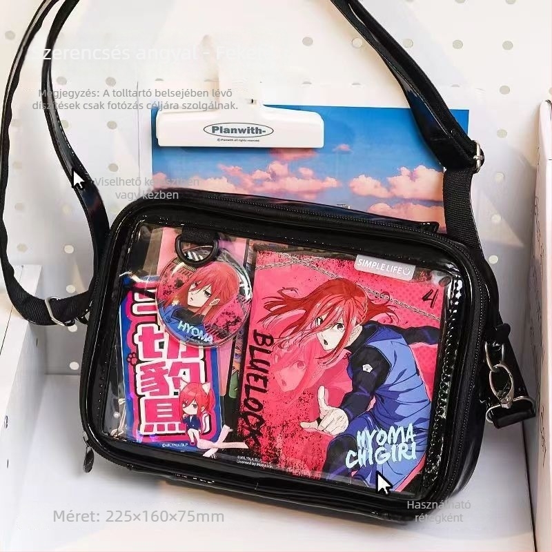 Nagy kapacitású keresztbody táska, tárolórekesszel, PU anyagból, légáteresztő és vízálló