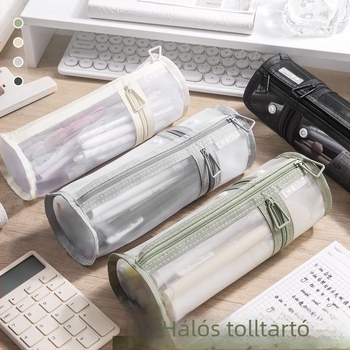 Hálós átlátszó ceruzatartó diákoknak, koreai stílusú, gimnáziumi, 2025-ös kiadás.