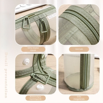 Hálós átlátszó ceruzatartó diákoknak, koreai stílusú, gimnáziumi, 2025-ös kiadás.