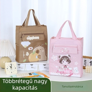 Kappa bear vászon iskolai táska rajzfilm mintával és cipzárral