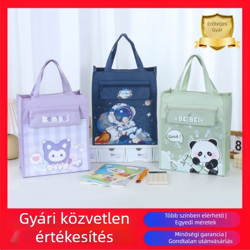 Kappa bear vászon iskolai táska rajzfilm mintával és cipzárral