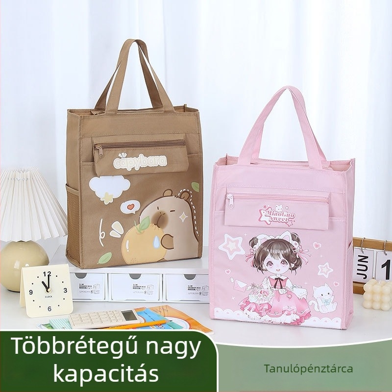 Kappa bear vászon iskolai táska rajzfilm mintával és cipzárral