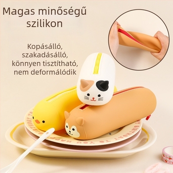 Szilikon tolltartó gyerekeknek – uniszex, japán stílus, aranyos dizájn, kreatív írószerek