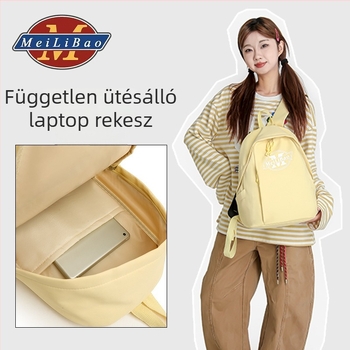 Uniszex poliészter hátizsák középiskolások számára, lélegző, ultra könnyű, kopásálló, bővíthető kapacitás, városi minimalista stílus