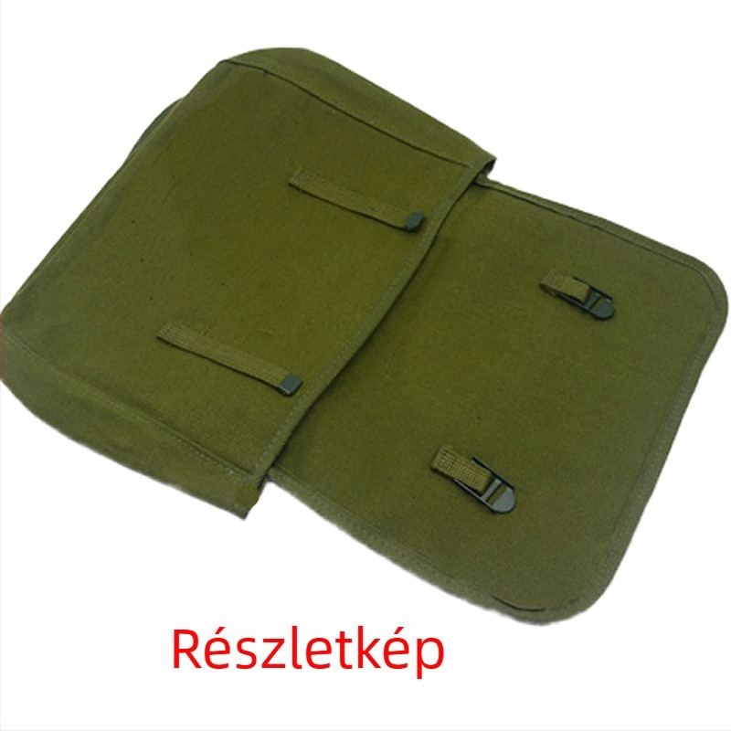 Retro vászon táska Liberation Green színben, Red Guard kis hátizsák, egyrészes postás táska logóval, felnőtteknek és gyerekeknek