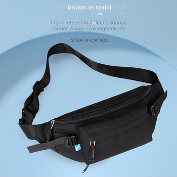Férfi mellkas táska nylonból, könnyű, kopásálló, egyszínű, modell Pockets 007
