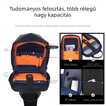 Férfi mellkas táska EVA, vízálló, utcai stílus, poliészter bélés