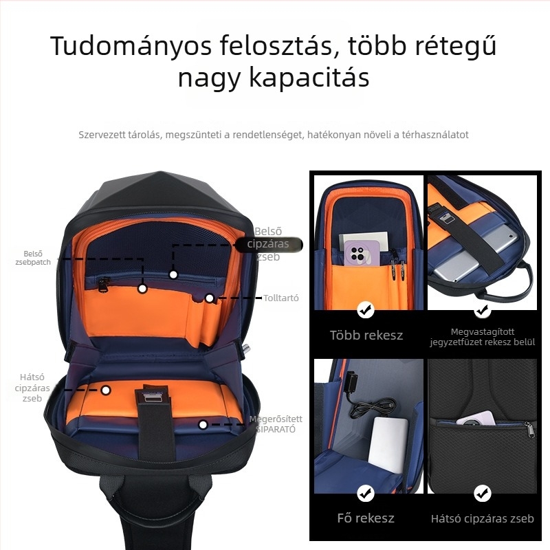 Férfi mellkas táska EVA, vízálló, utcai stílus, poliészter bélés
