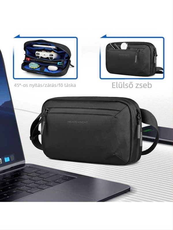 Férfi X-PAC anyagú crossbody táska, városi egyszerű stílus, légáteresztő, levehető tároló zsebbel