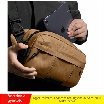 Férfi gyémánt alakú crossbody táska nylonból, vízálló, kopásálló, bővíthető kapacitás, cipzárral