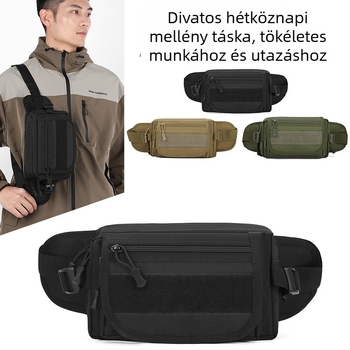 Férfi mellkas táska — városi egyszerűség, nagy sűrűségű vízálló anyag, lélegző és kopásálló, poliészter bélés