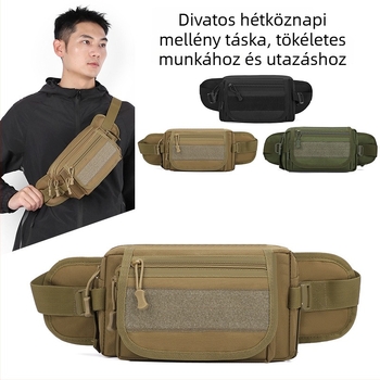 Férfi mellkas táska — városi egyszerűség, nagy sűrűségű vízálló anyag, lélegző és kopásálló, poliészter bélés