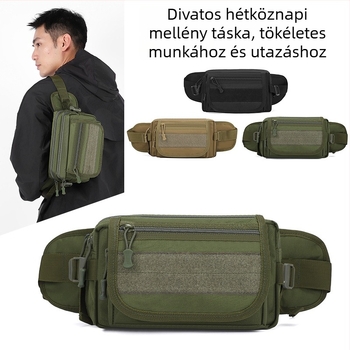 Férfi mellkas táska — városi egyszerűség, nagy sűrűségű vízálló anyag, lélegző és kopásálló, poliészter bélés