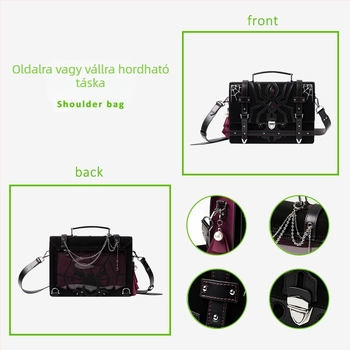 Férfi válltáska — street fashion, PU bőr, vízszintes négyzet alakú forma, zárható nyitás, belső laminált zipzáros zseb, egy vállpánt