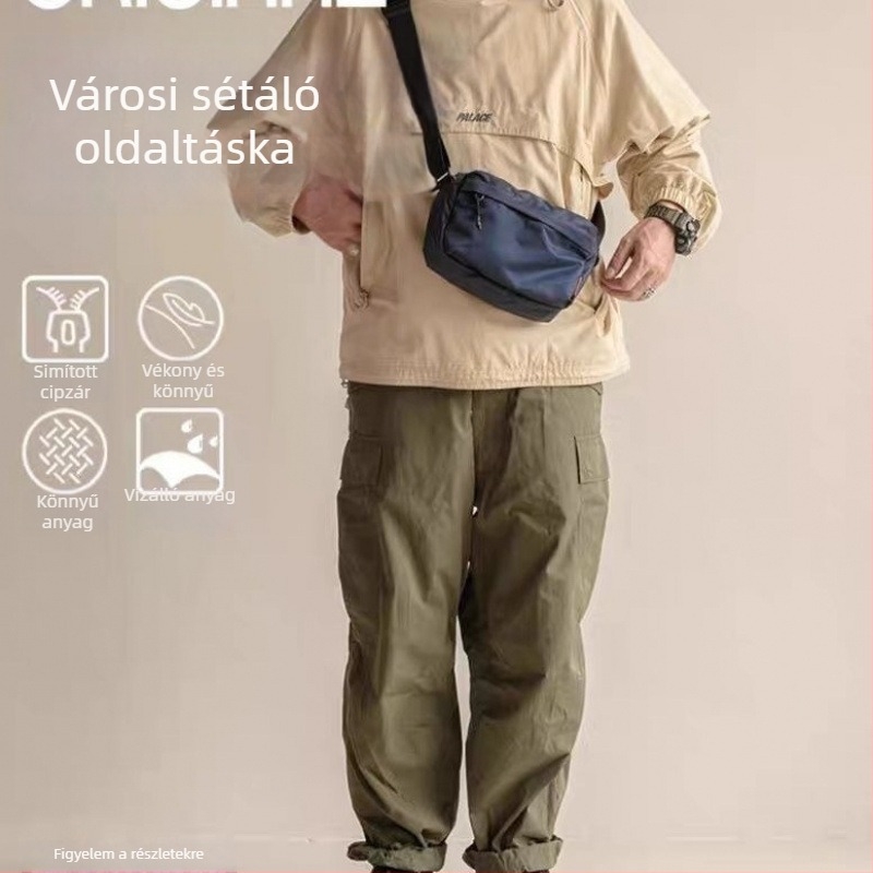 Férfi korduroy anyagú keresztpántos válltáska üzleti utakhoz