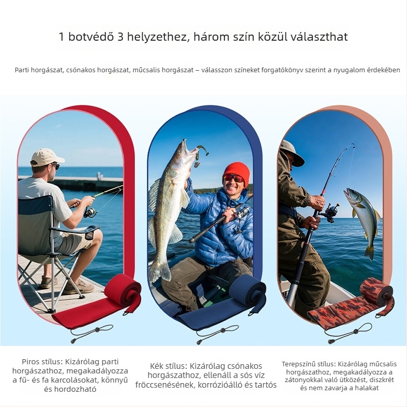 Csali horgászbot táska orsó tartóval, több színű, neoprénből