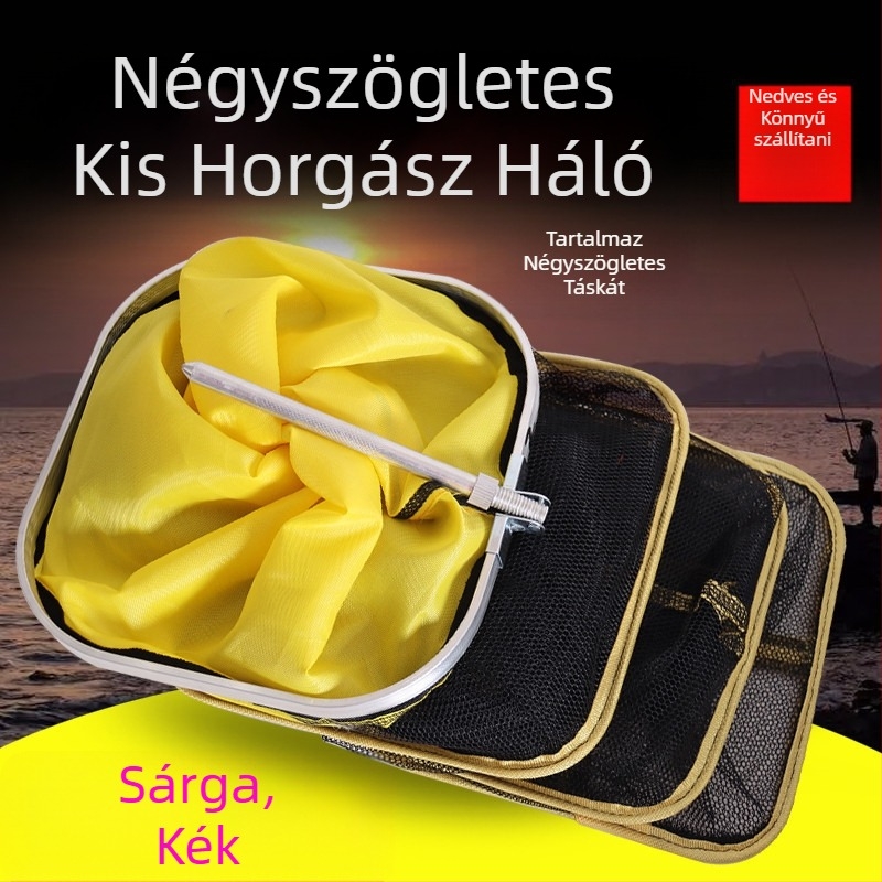 Nylonból készült kis szemű négyszögletes halászháló acélhuzalos éllel szabad vízi horgászathoz