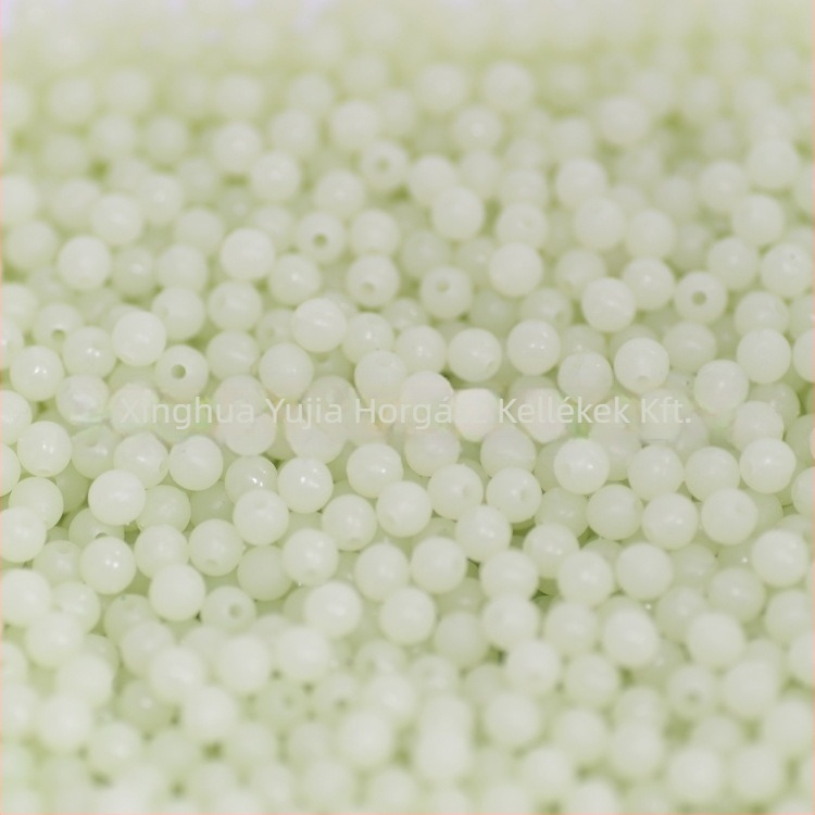 Fénylő horgász gyöngyök, gömbölyű alak, műanyag anyag, 1000 darabos csomag