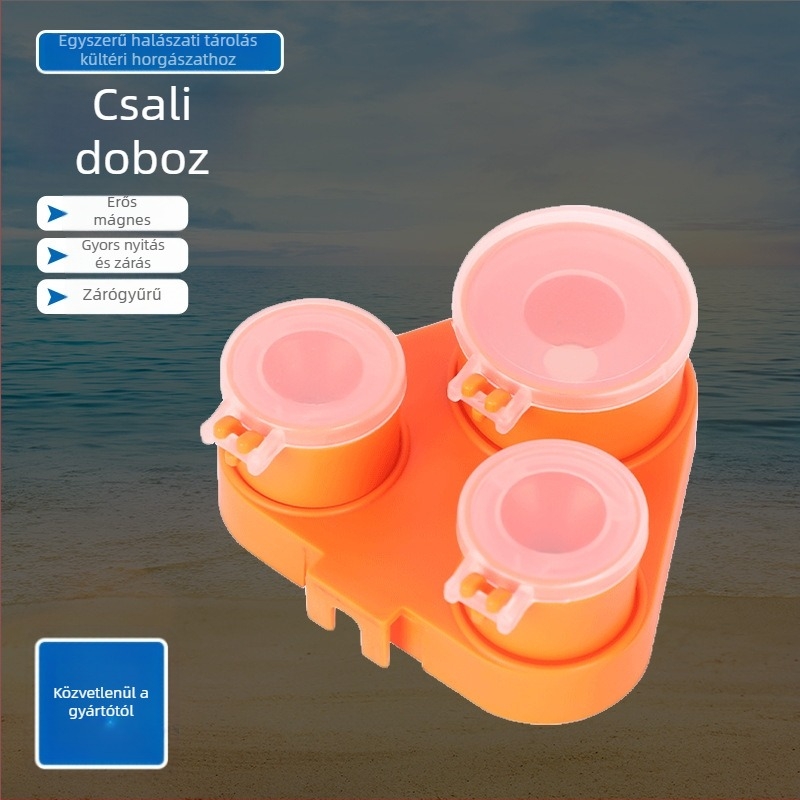 Horgász etetődoboz mágneses keverővel – ABS készlet