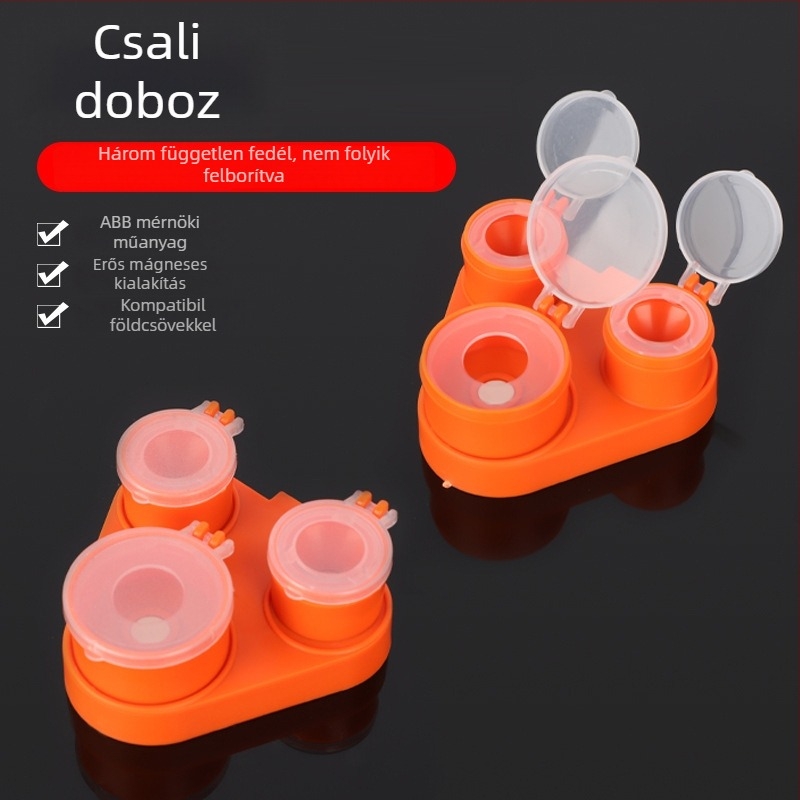 Horgász etetődoboz mágneses keverővel – ABS készlet