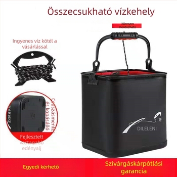 Deloni EVA összecsukható horgász vödör kötéllel és hálóval