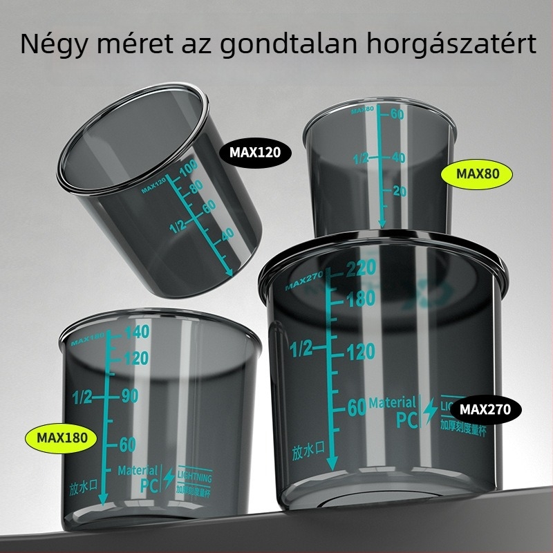 Horgász etetőanyag mérő pohár skálával – Modell 911, Qianrui, PC, hordozható, ütésálló