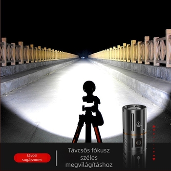 T40 LED zseblámpa, újratölthető, 5000mAh akkumulátor, 20W, 350+ lm, 500m hatótáv, alumínium ötvözet