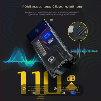 Kültéri újratölthető farkasriasztó zseblámpa — Multifunkciós mini kulcstartó LED lámpa (Márka Ruigu; LED; Akkumulátor kapacitás 150; Töltés; Kézi működtetés)