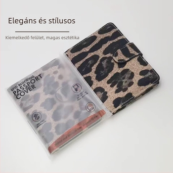 RFID-védett útlevél- és kártyatartó PU bőrrel, 2 oldalas kialakítás, vízálló PU belső bélés