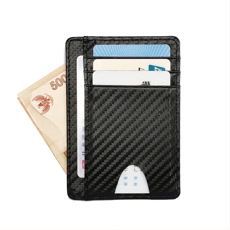 RFID kártyatartó, PU bőr, vékony kétoldalas kialakítás, több kártyahely