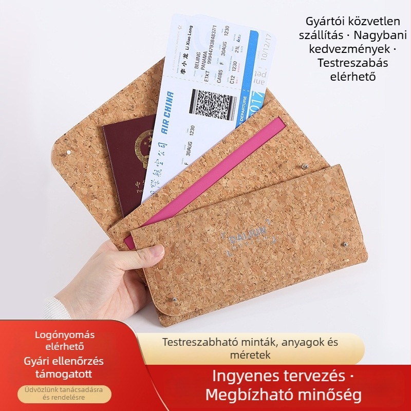 Utazási útlevél tartó – többfunkciós, csíkos design, műbőr, belső bélés: műbőr, városi minimalistikus stílus
