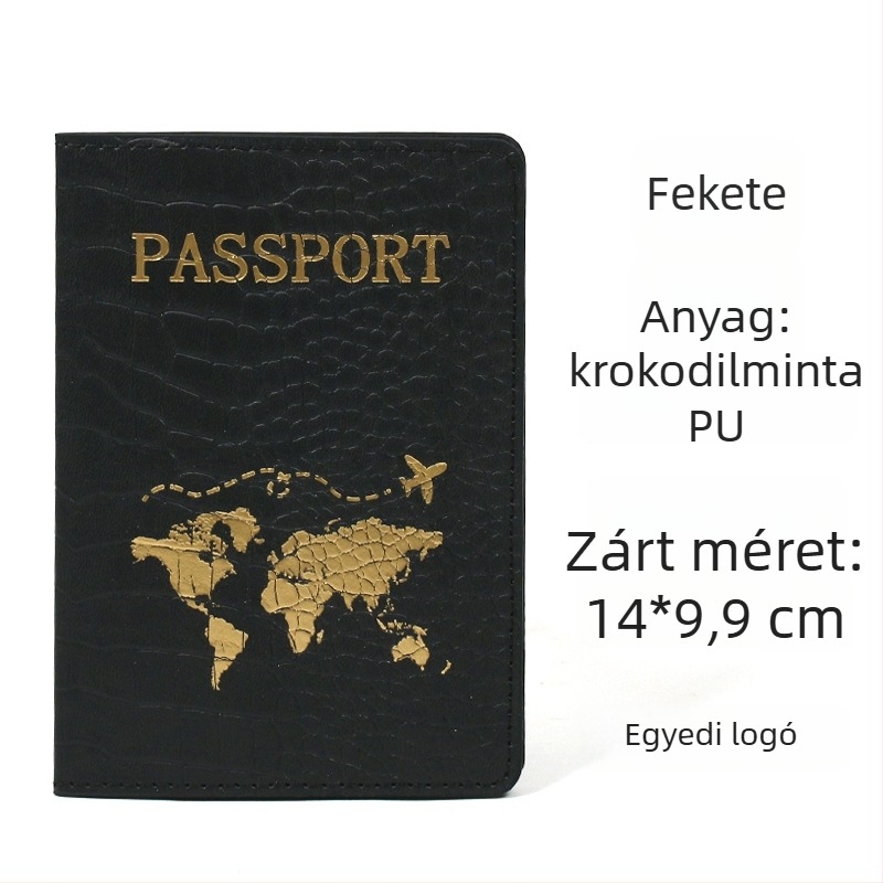 PU bőr útlevél- és dokumentumtartó Zhongmingtól, mintázat: Betűk, 2025 tavasz