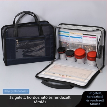 Kártya- és dokumentumtartó - tűzálló üvegszálas szilikon-kompozit - kocka formájú - többfunkciós asztali tároló - dokumentumokhoz, útlevelekhez és pecsétekhez - modern letisztult stílus