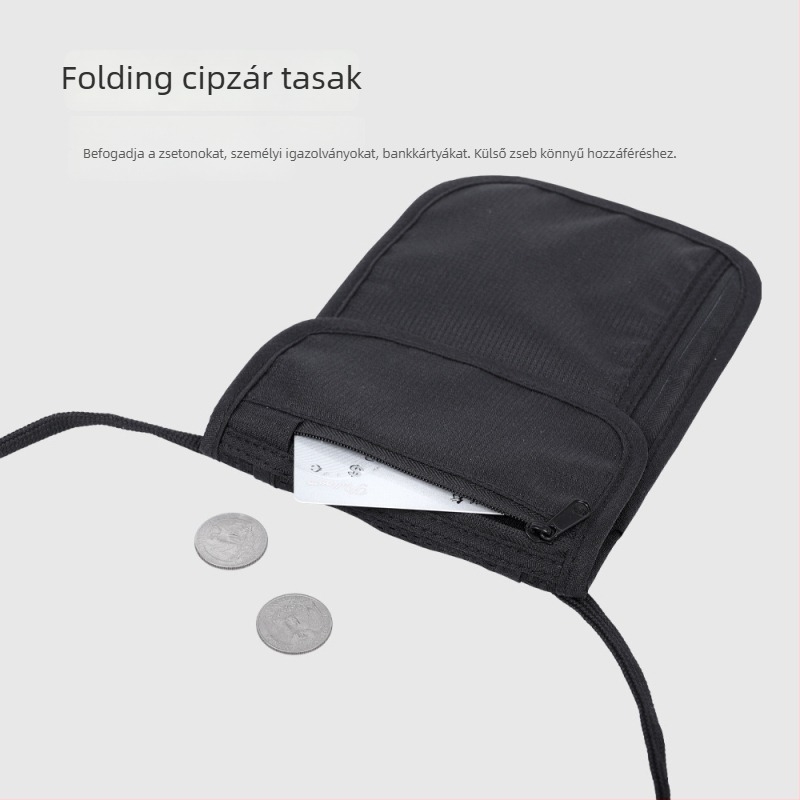 RFID útlevél tartó, multifunkcionális antifurt crossbody táska, útlevél és dokumentumok számára, Oxford anyagból, vízálló, lélegző